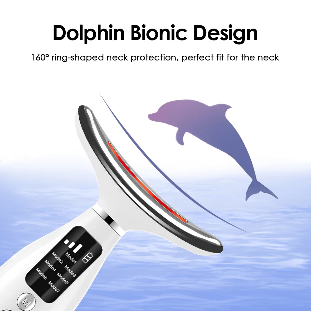 Neck Face Beauty Device Vibration Massage Personal Care Tools Improve Neck Lines Home Use Face Lifting Machine 7 Modes 3 Levels