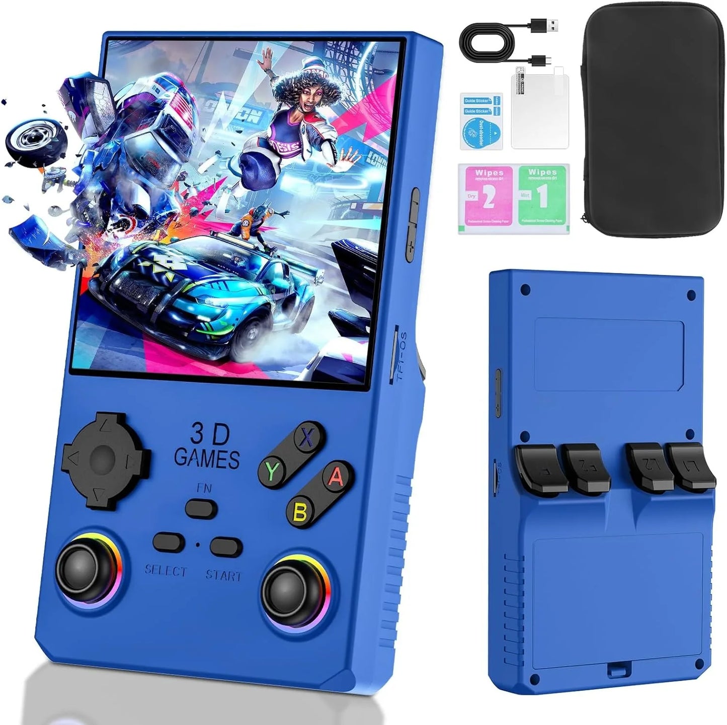 2026 V40MAX Handheld Game Console 4'' IPS Screen 4000mah Battery Joystick RGB lighting Effect 256GB with more than 40000 games