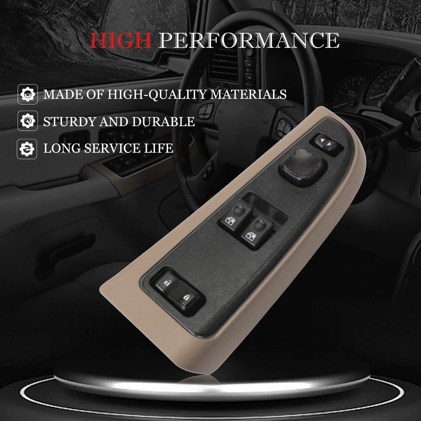 Master Power Window Switch with Bezel — Chevrolet Silverado, Avalanche, Suburban & Cadillac Escalade (2003–2006)