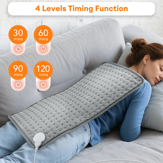 Electric Heating Pad with Timer, 9 Heat Levels, 30x60 cm