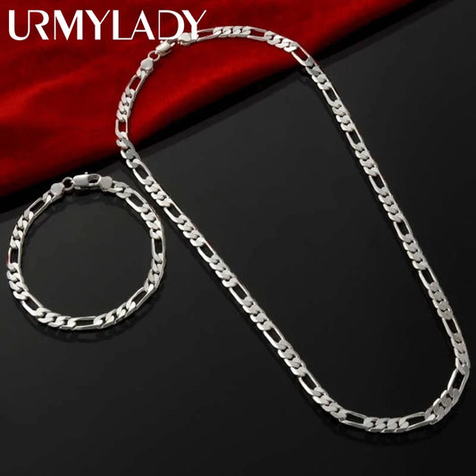 Silver-Tone 4mm Chain for Men Women Bracelet Necklace Jewelry - photo 2