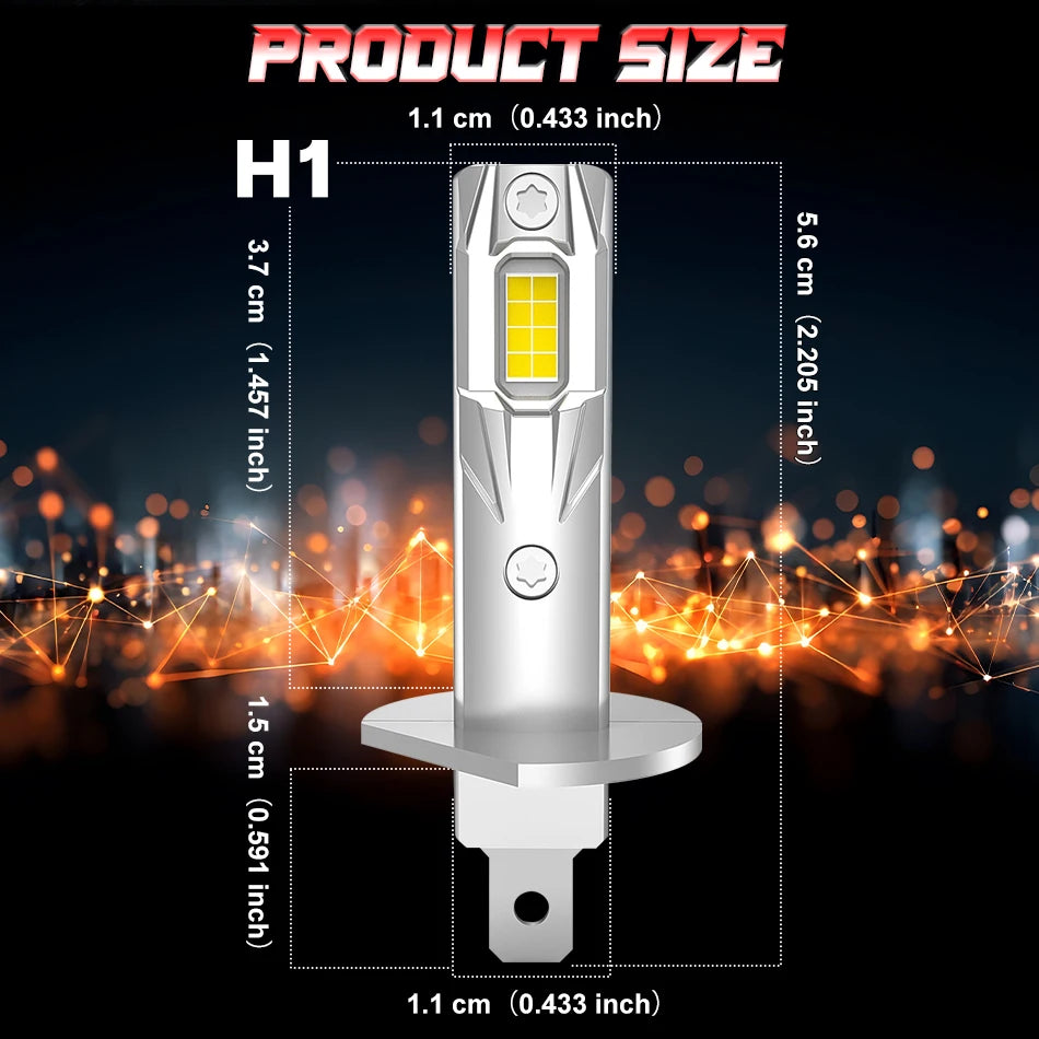 H1 LED Headlights 5300W 16PCS CSP H4 High Low Beam H7 LED Wireless CANbus Error Free Auto Light Fanless Mini 12V Super Bright