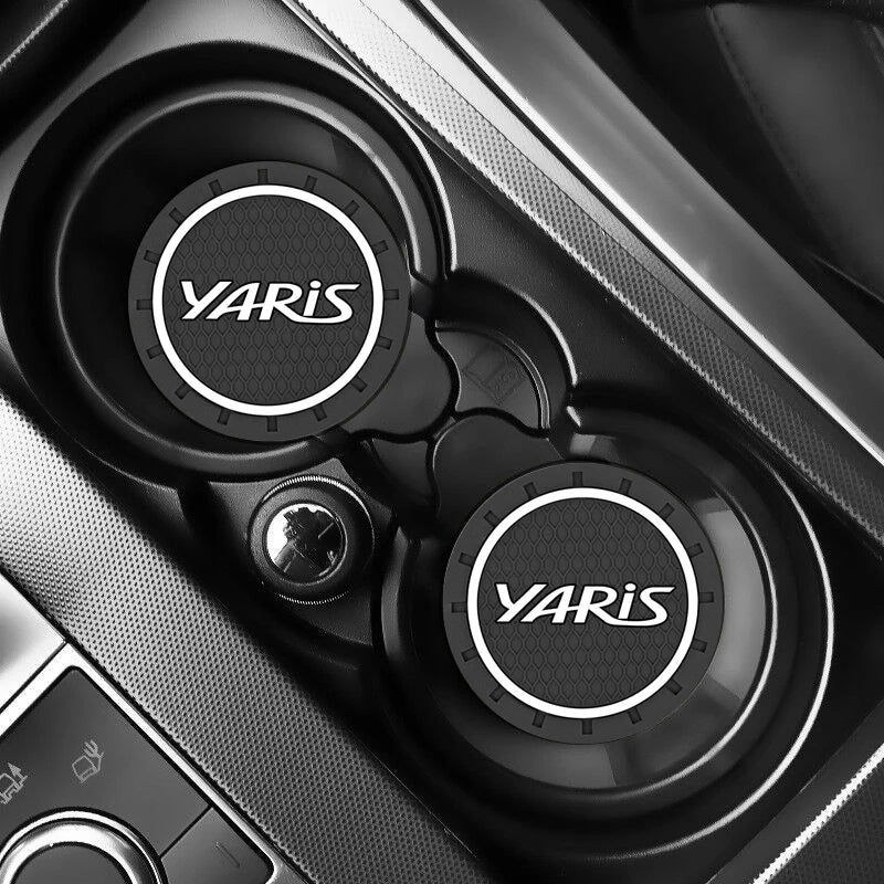 2PCS Silicone Car Cup Holder Mat Anti-Slip Coaster Pad for Toyota Yaris Accessories