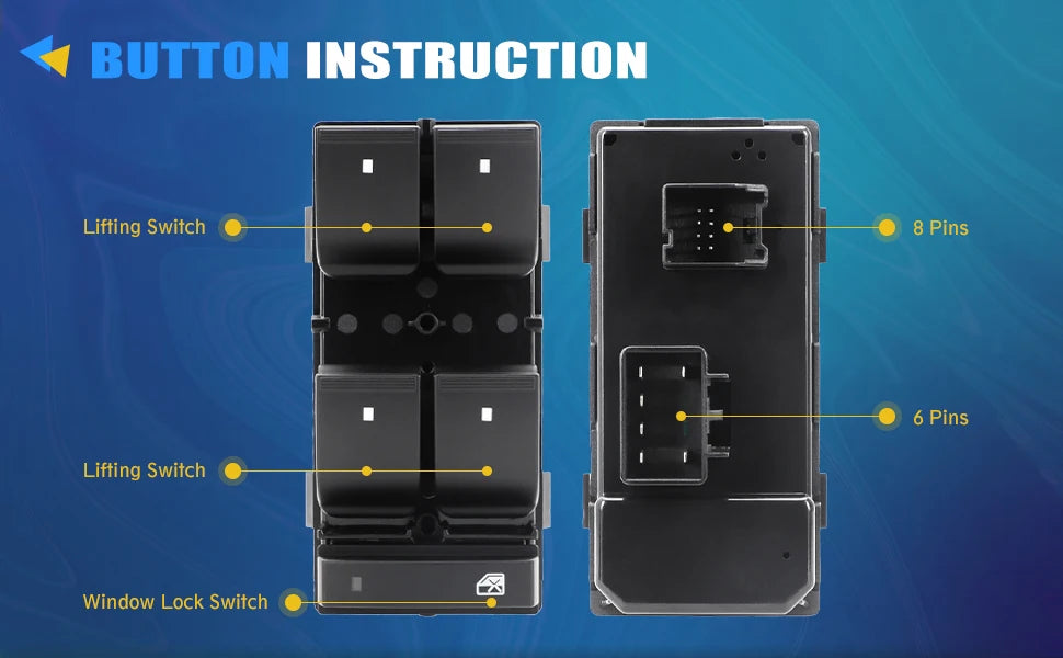 Front Left Power Window Switch — Chevrolet Silverado & GMC Sierra / Traverse / Yukon / Buick