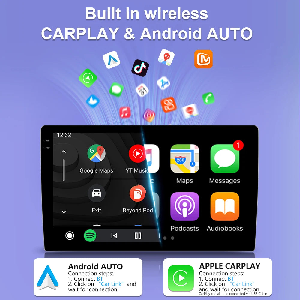 9" Android Car Stereo for VW T5, Jetta, Passat B6, Golf MK6, Tiguan, Touran, Scirocco & Skoda Rapid, Octavia, Seat Leon — CarPlay, GPS