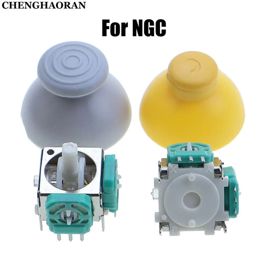 Replacement 3D Analog Joystick Repair Par For GameCube NGC GC Controller Gray Yellow Left Right Analog Stick Thumb Cap Buttons