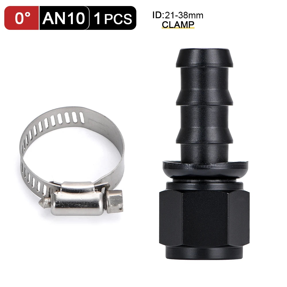 Universal AN6 AN8 AN10 Push-on Hose End Fittings Fuel Oil Cooler Hose Fitting 0 45 90 180 Degree Reusable Connection Adapter