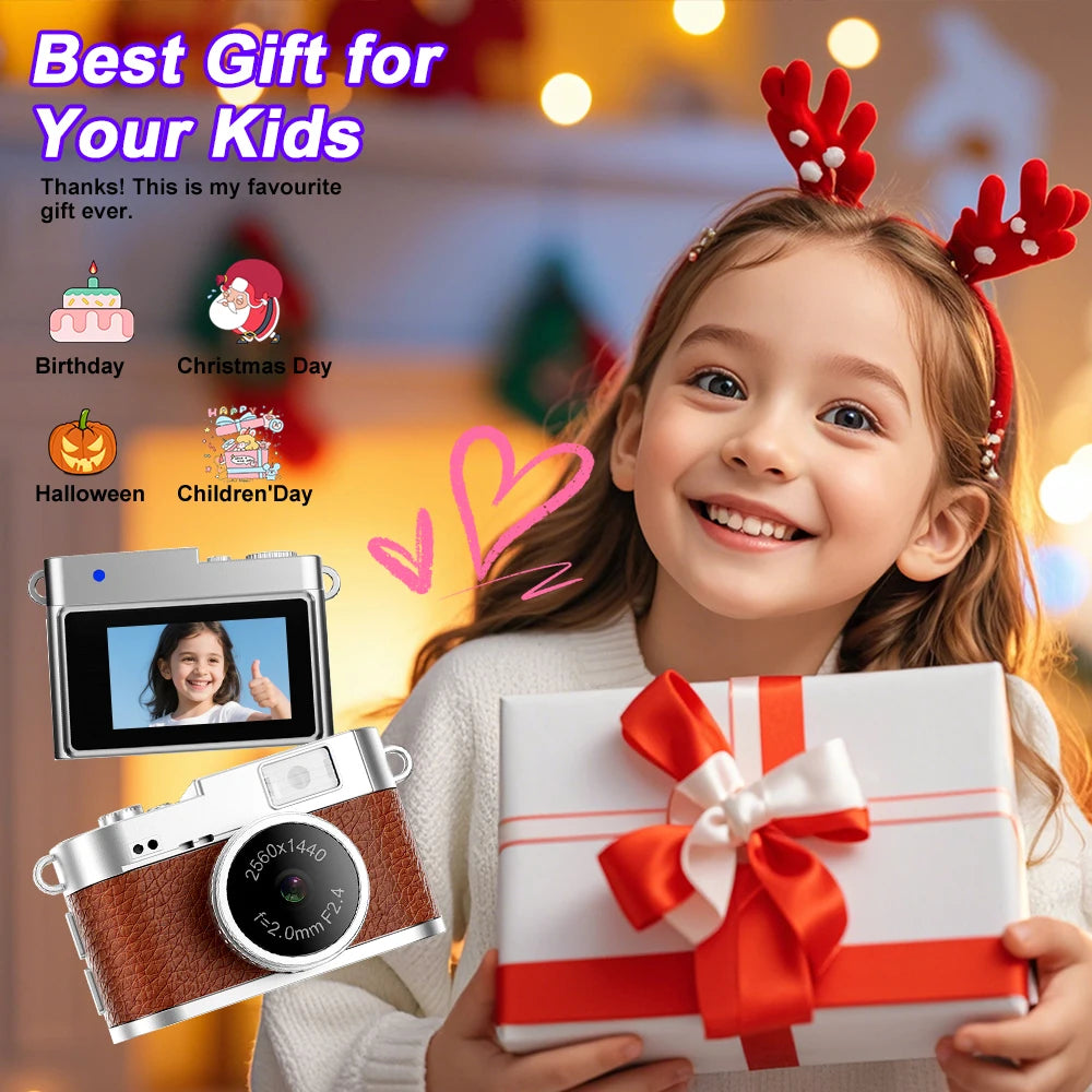 S150 Retro Mini Camera — 1080P/2K Digital Camera with Screen