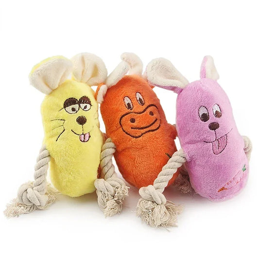 Squeaky Plush Dog Toy - Teething Toy for Puppies & Chewers
