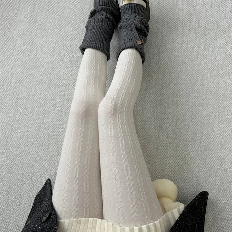 Women's Vertical Striped Tights, 150g Thermal