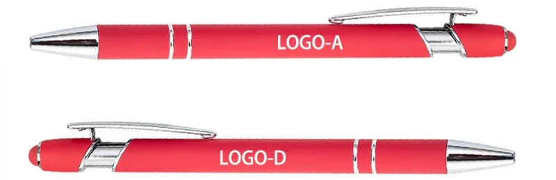 50pcs Light Metal Ballpoint Pen Touch Screen Pen Office School Advertising Pen Custom Logo Text Engraving Laser Engraving