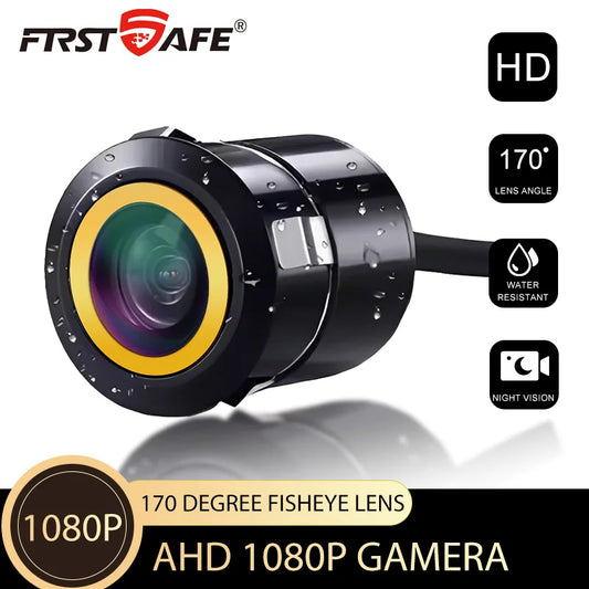AHD 1920x1080P Fisheye Lens 18.5mm Drill Hole Camera IP67 Waterproof Full Night Vision Flush Mount Vehicle Rear View Reversing