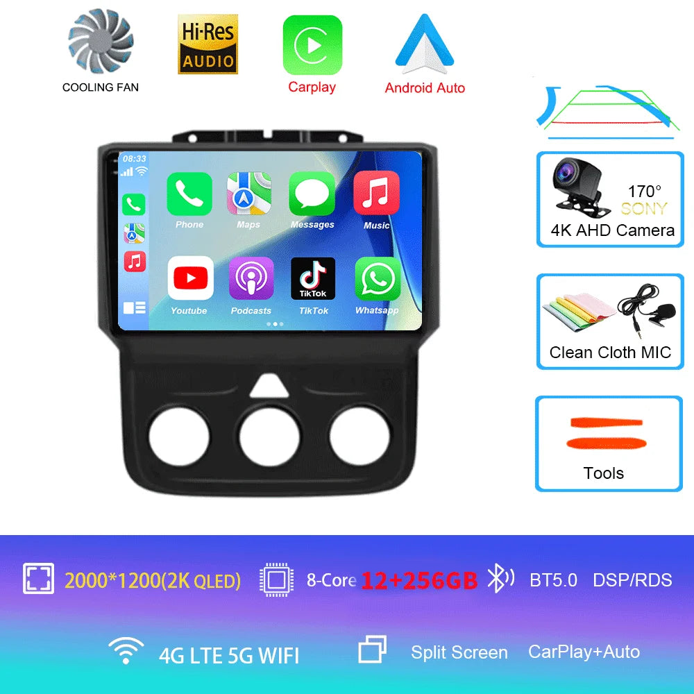 Android Car Radio Head Unit with GPS for Dodge Ram 1500/2500/3500 (2013-2018)
