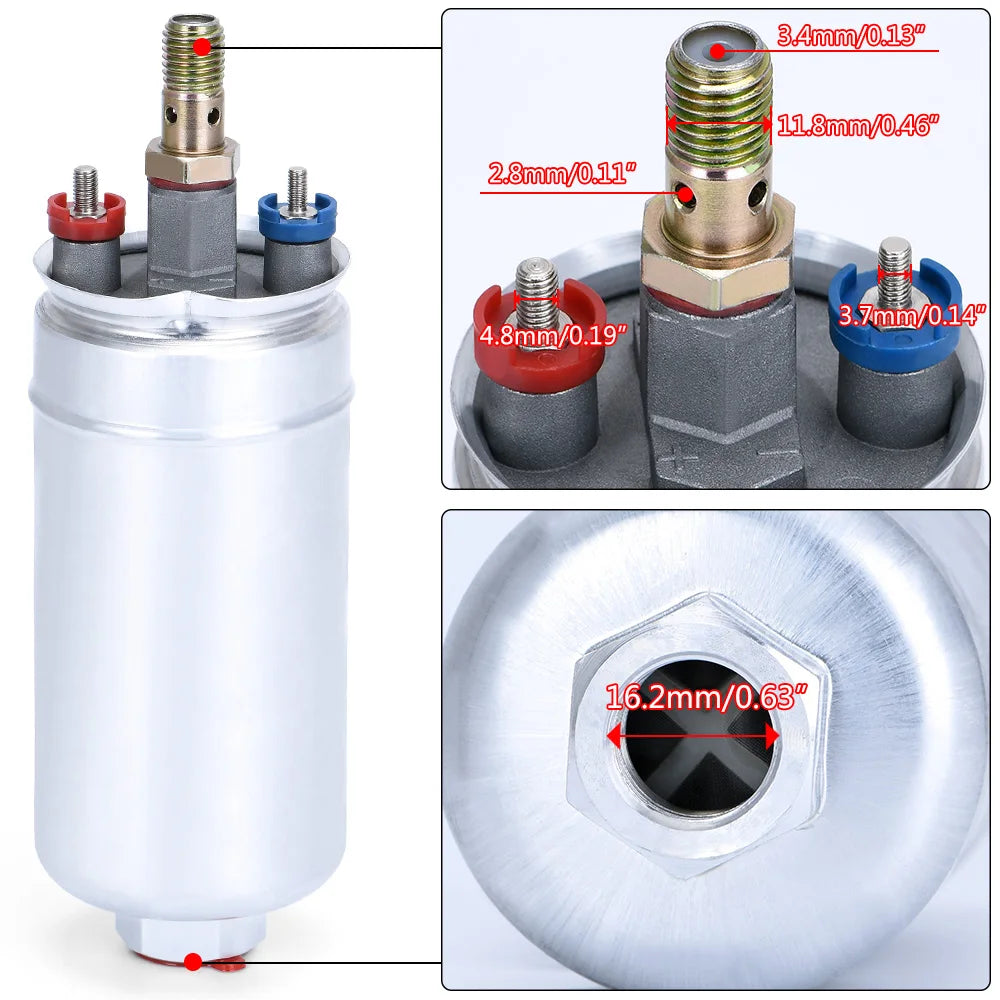 One PC Double Hole PQY Fuel Pump Bracket With Logo + Two Pieces 044 Fuel Pump 300LPH PQY-LD2642+FPB044