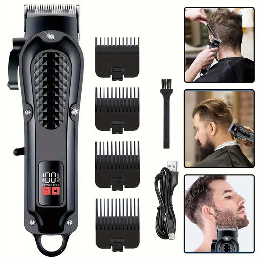 Professional Cordless Hair Clipper for Men Electric Barber Clipper & Trimmer Rechargeable Men's Hair Cutting Tools