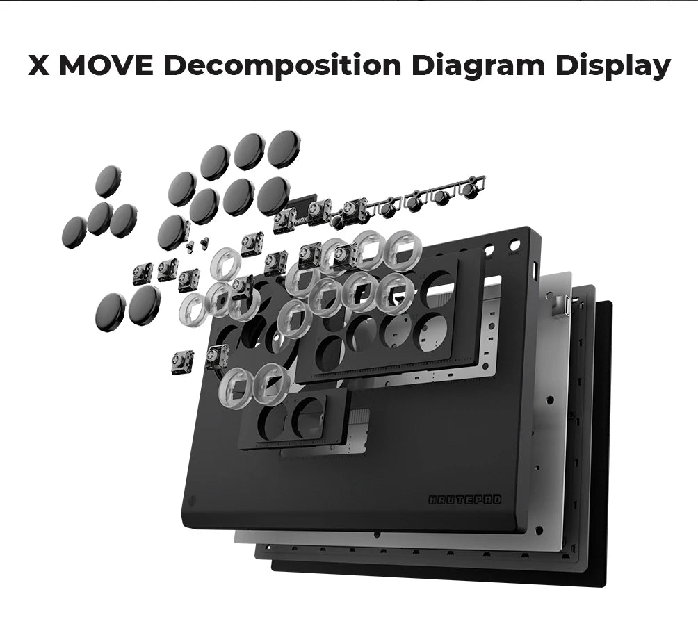 Haute42 X-Move Aluminium Alloy Hitbox Leverless Controller Stickless Fightstick For PC/PS4/PS5 Arcade Game Controller Joystick