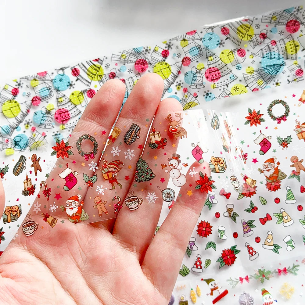 10 Roll Christmas Nail Art Foils - Snowflake, Tree and Snowman Transfer Stickers - photo 3