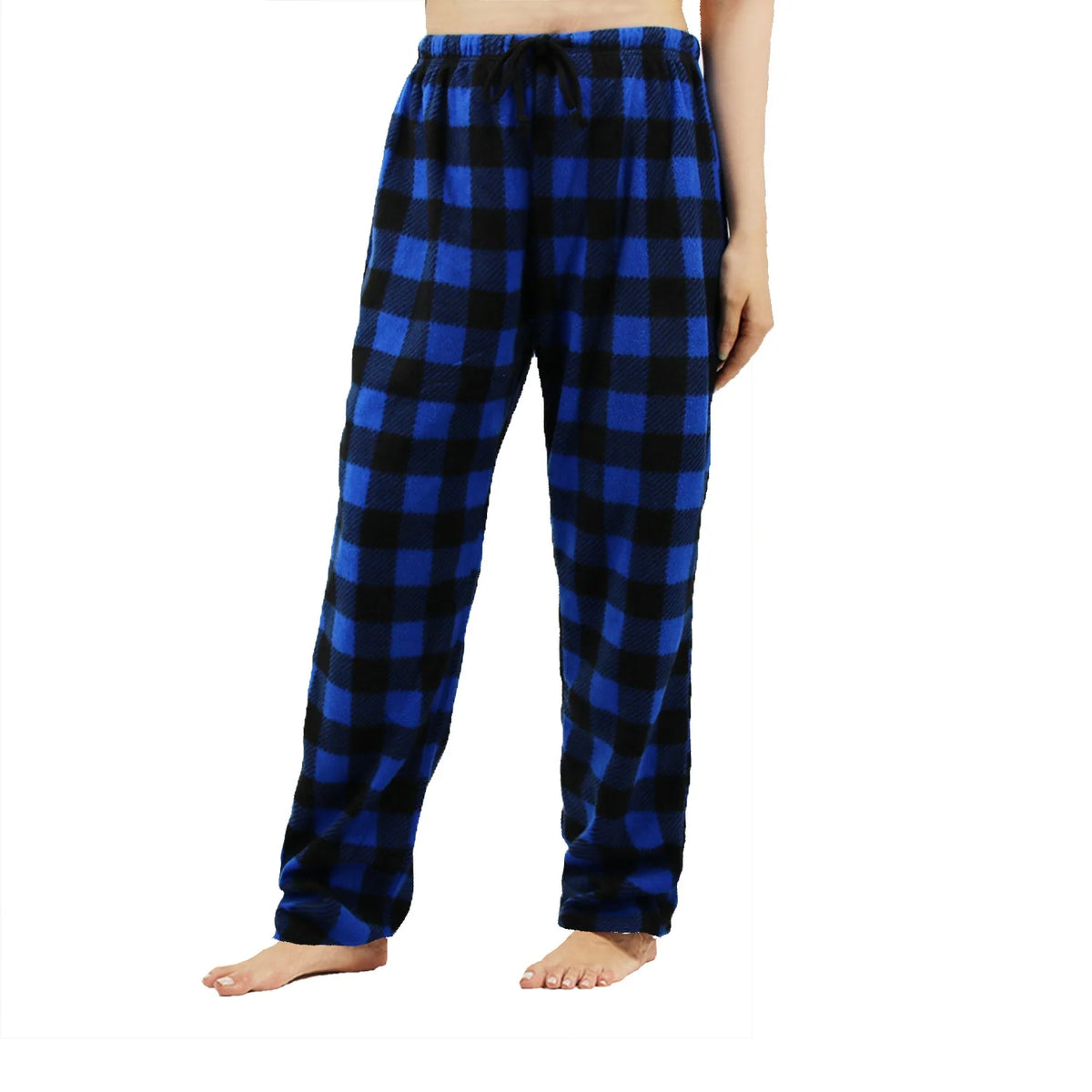 Women's Fuzzy Buffalo Plaid Pajama Pants - Drawstring Lounge Bottoms - photo 9