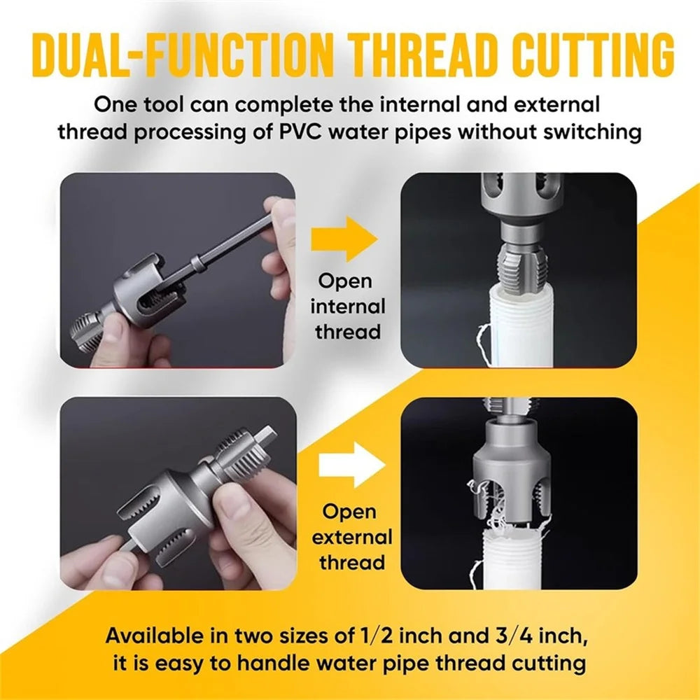 PPR Pipe Threading Tools 1/2" and 3/4" Internal and External Tap and Die Thread Cutter with Extension