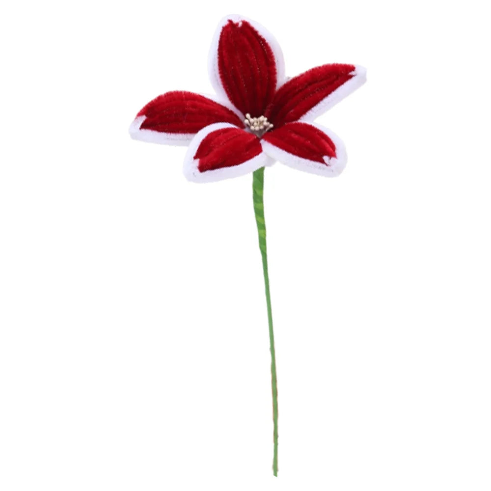 5Pcs Lily DIY Flower Calla Chenille Stems Fluffy Wire Pipe Cleaners Twist Stick Children Educational Toys Creative Handcraft
