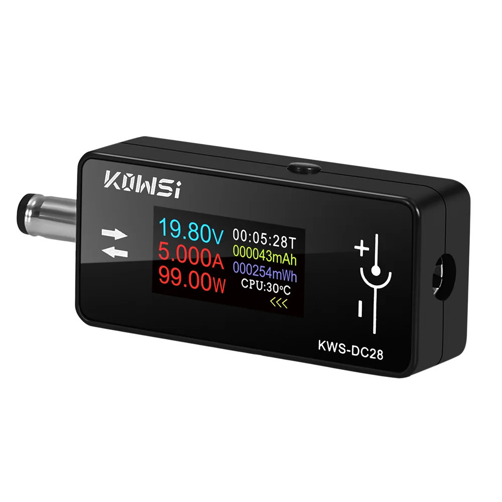 KWS-DC28 0.96 inch TFT HD Digital Display DC Voltage Ammeter Power Meter Cell Phone Charging Tester Detector Electrician Tool