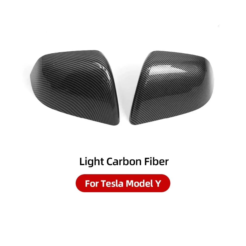 2PCS Car ABS Paste Side Door Mirror Cover For Tesla Model 3 Model Y 2021-2023 Auto Exterior Accessories Sides Rearview Cover