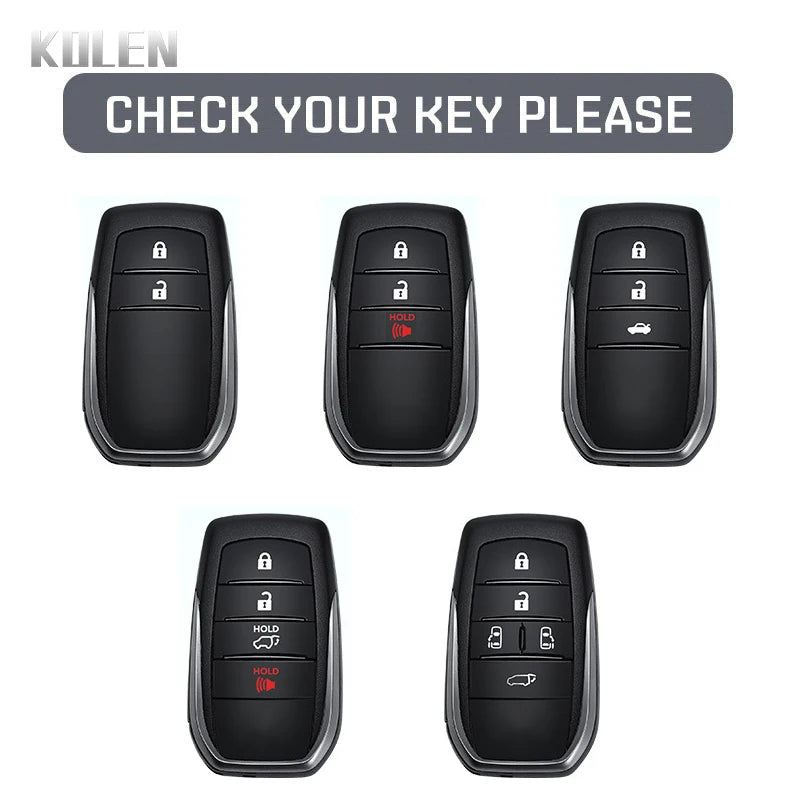 ABS Carbon Fiber Car Flip Key Case Cover For Toyota Sienna Rav4 Crown Hilux Fortuner Camry Land Cruiser Prado Venza Accessories