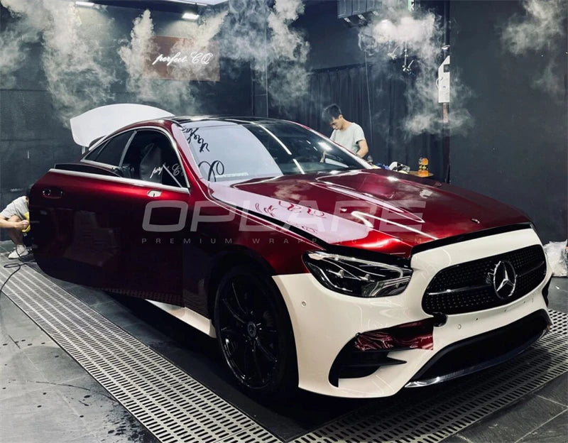 Highest quality PET glossy liquid metallic Gentiana red vinyl wrap film metallic Gentian red wrap for car wrap quality Warranty