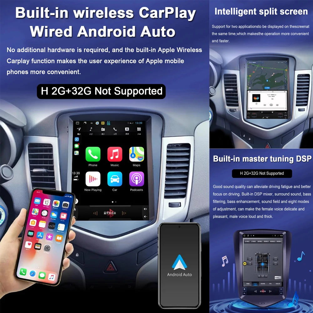 9.7" Car Stereo with Apple CarPlay & Android Auto, Compatible with Opel Astra J, Vauxhall & Buick Verano