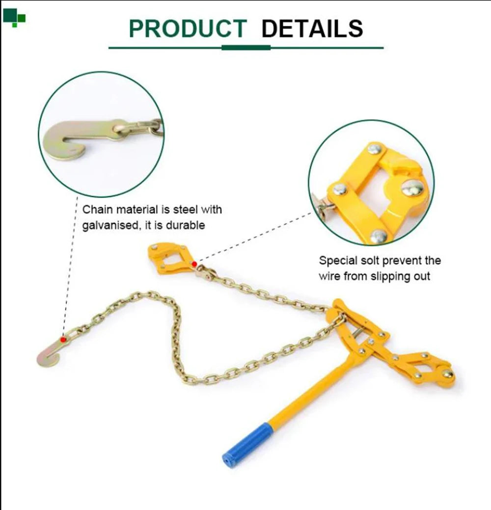 MMAlto Heavy Duty Chain Strainer – Fence Wire Tightener & Stretcher Tool | Compact Design | For Farm Fence, Cattle & Agricultural Wire