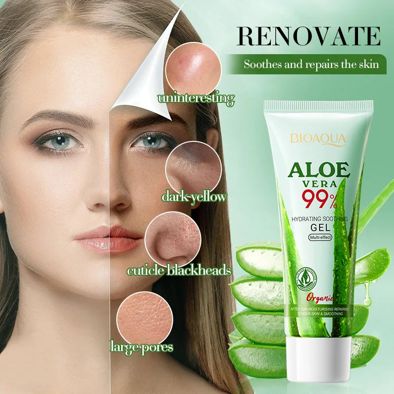 Moisturizing Aloe Vera Gel Suitable for Face Body Hydrating Moisturizing Repairing Sunburn Suitable for Sensitive Skin Acne Care