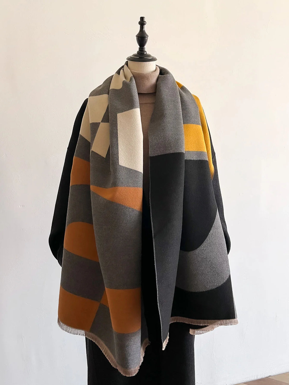 Women's Double-Sided Cashmere-Feel Scarf - Reversible Winter Shawl - photo 6
