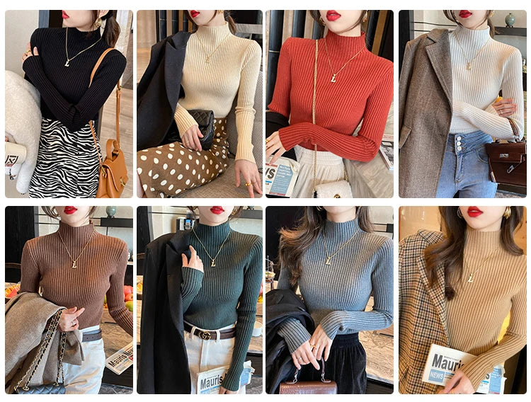 Women's slim mock neck sweater — view 5 of 20
