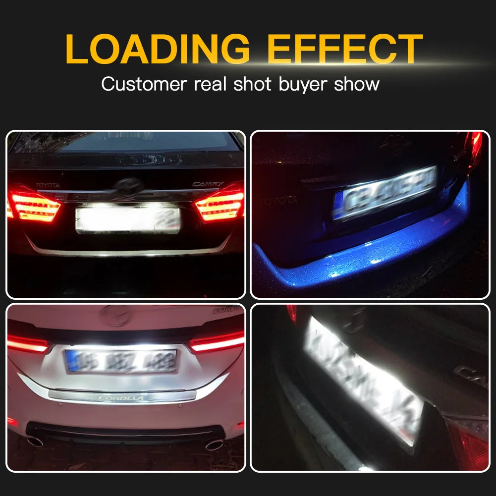 2Pcs LED License Number Plate Light Lamp For Toyota Camry Corolla Prius Yaris Highland Avalon Auris Vios Esquire EZ Noah Proace