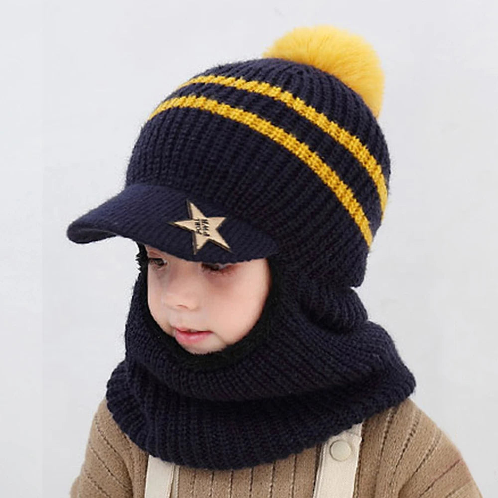 Kids Crochet Hat and Scarf Set - Soft Knit Beanie, 2-8 Years