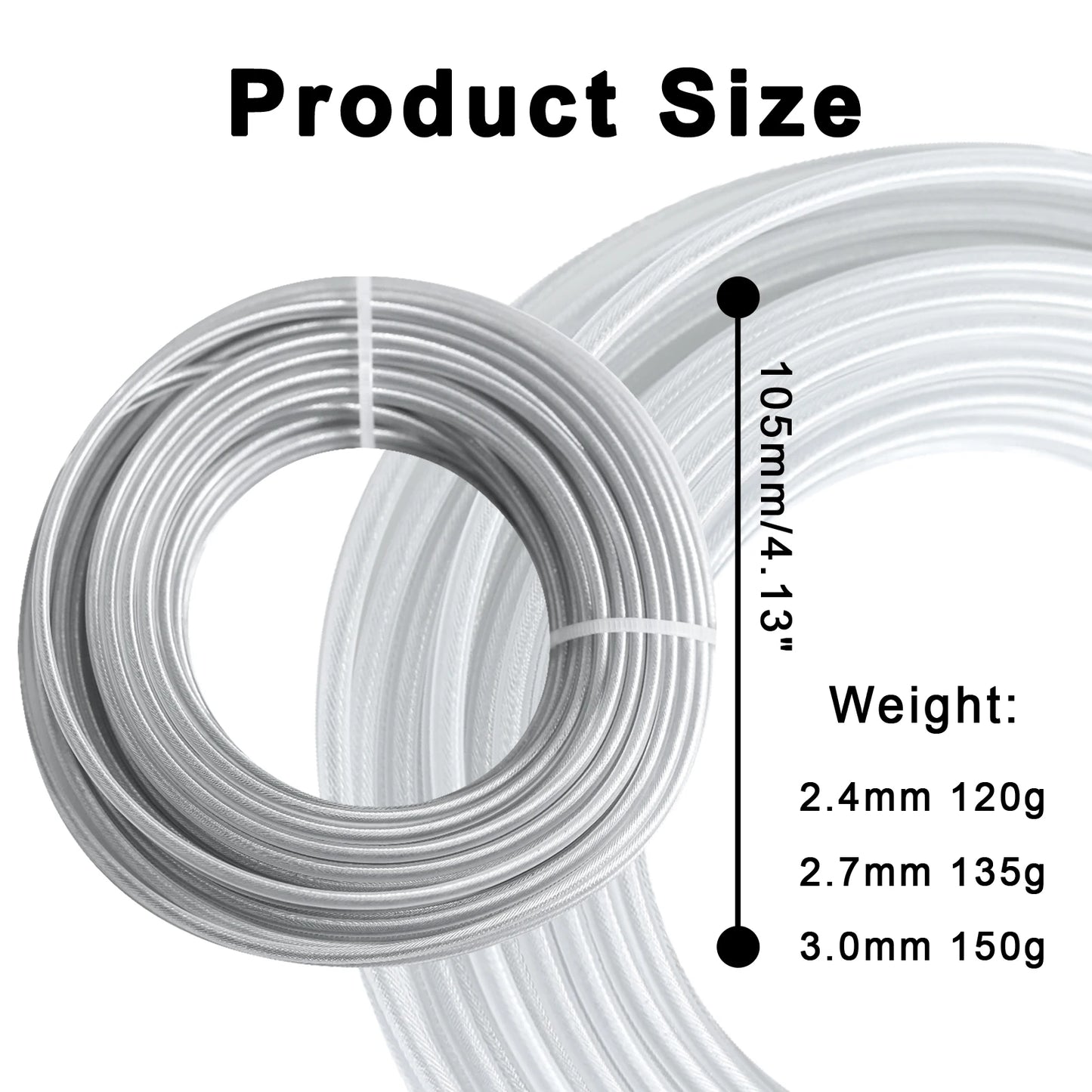 2.0/2.4/2.7/3.0/4.0mm*5/10/15m Grass Trimmer Line Steel Strimmer Line Spiral Brush Cutter Rope Mower Accessories Garden Tool