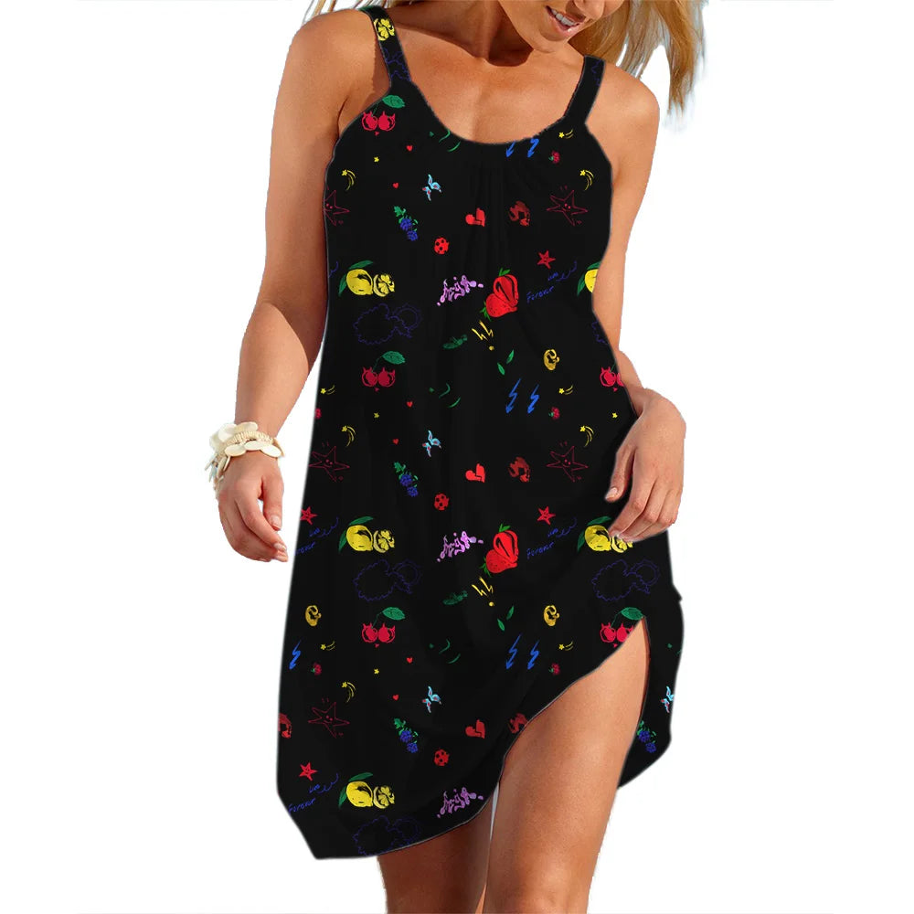 Women's Floral Slip Dress — Sleeveless Loose Pastoral Summer Sundress