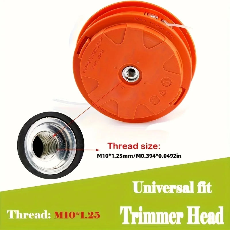 Universal M10 Aluminum Nylon Brush Mower Bump Spool Grass Trimmer 2 Lines Cutter Head Thread Line String Saw Strimmer Garden