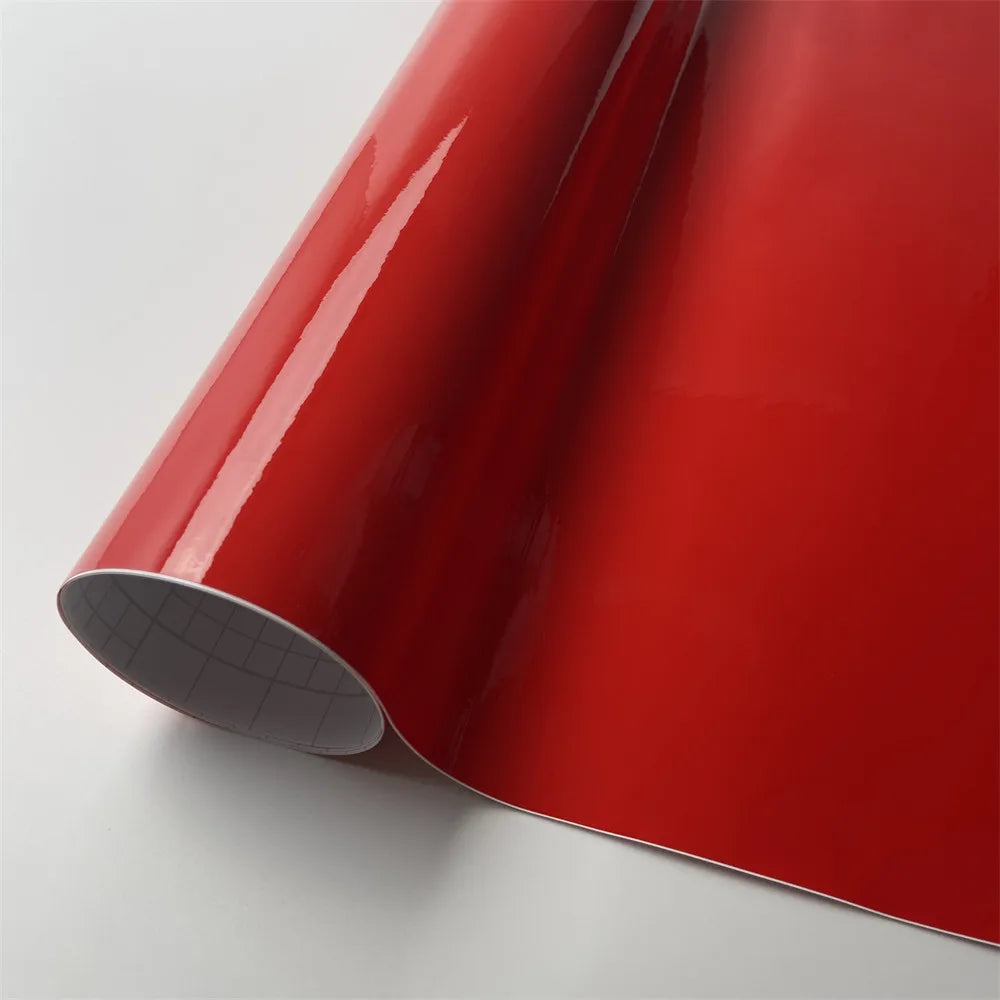 Red White Black Glossy Vinyl Wrap Film Car Stickers Air Bubble Free for Motorcycle Auto Tuning Accessories