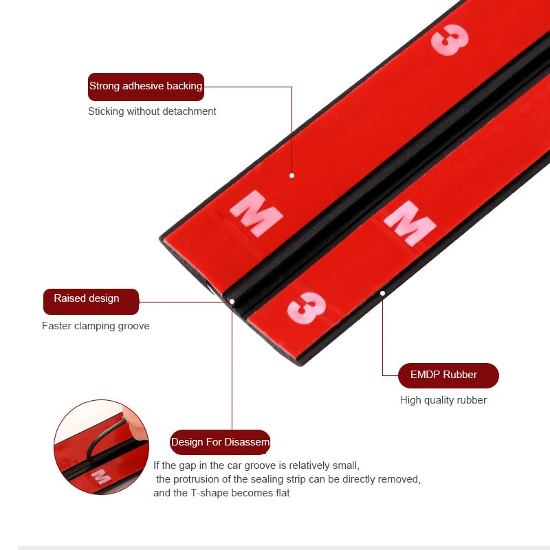 Rubber Car Door and Window Seal Strip - 14, 19 or 30 mm - view 12