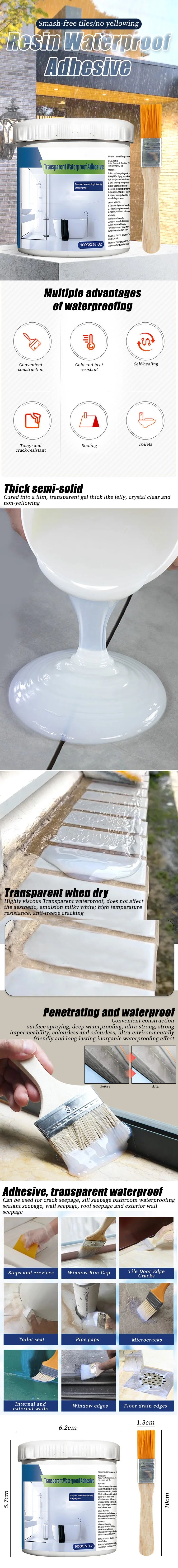 Clear Waterproof Sealant for Leaking Walls, Tiles and Roofs - view 7