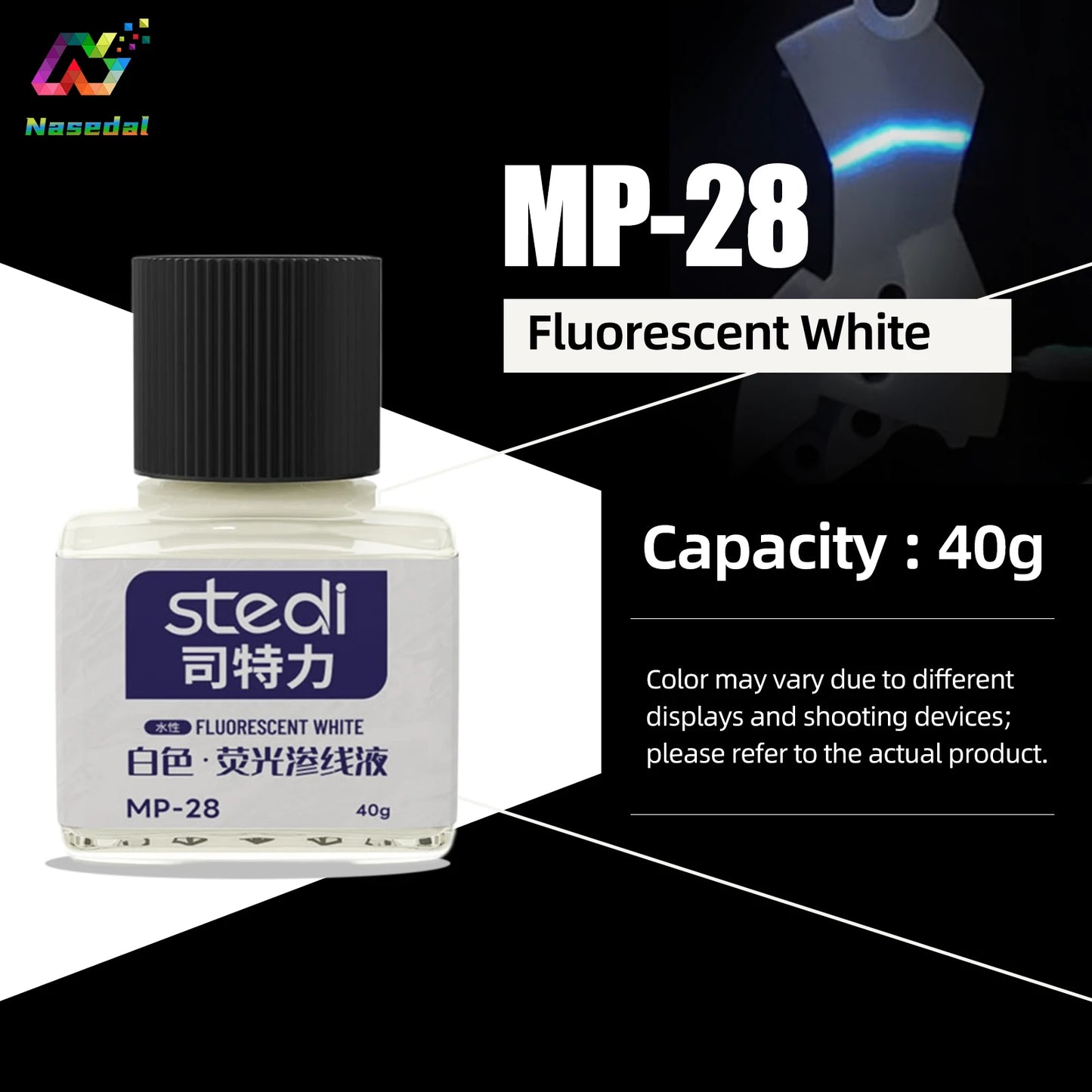 Stedi MP-20~29 40g Water-based Fluorescent Panel Liner Paint for Gundam Model Building Fluorescent Ink Panel Line Accent Color