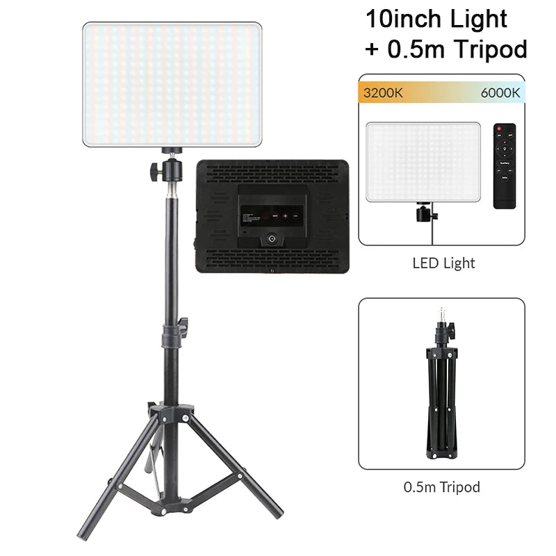 14inch 10inch LED Video Light Panel EU Plug 3200K-6000K Photography Lighting Remote Control For Live Streaming Photo Studio Lamp