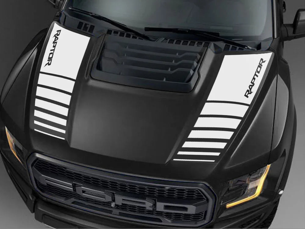 Hood Graphic Vinyl Decals for Ford F-150 / Ranger Raptor 2015–2020 (2-Pack)