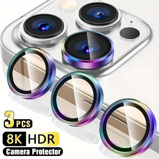 Luminous Metal Camera Lens Protector for iPhone 11-16 Series