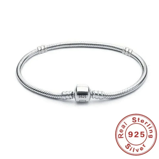 925 Sterling Silver Snake Chain DIY Charm Bracelet for Women – Gold Plated | GDTC Certified Gift Jewelry (16-23cm)