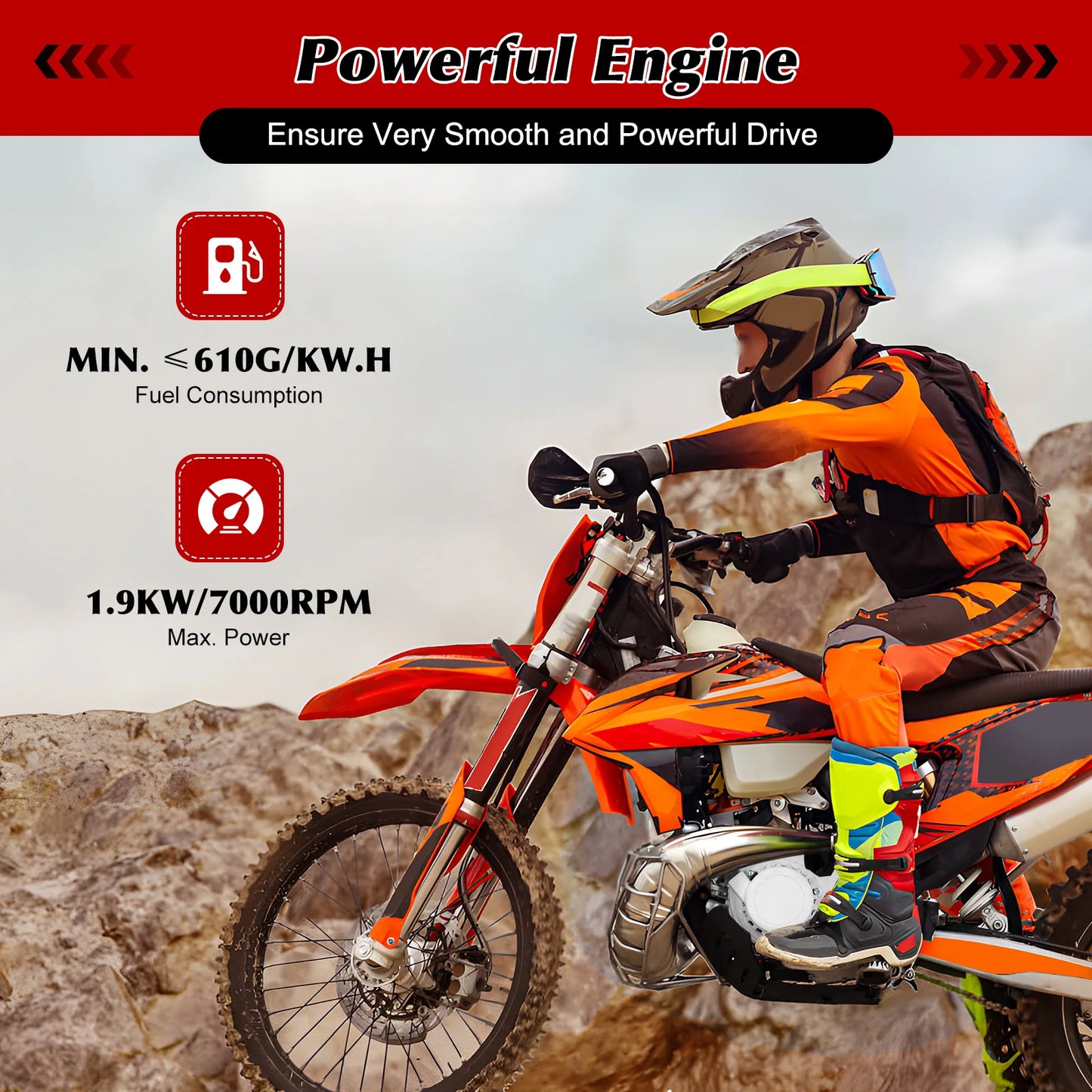 49cc 2-Stroke Motor Engine Kit, Air Cooling Pull Start with Fuel Tank for Mini Pocket Quad Dirt Bike ATV Scooter