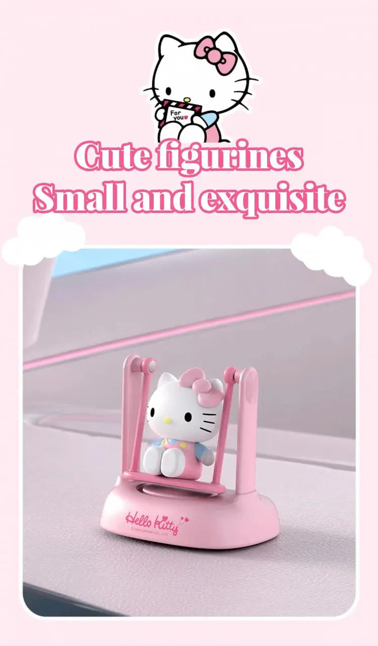 Interesting Hello Kitty Kuromi Solar-Powered Aroma Diffuser Car Perfume Car Decoration Item - A Gift for Boys and Girls