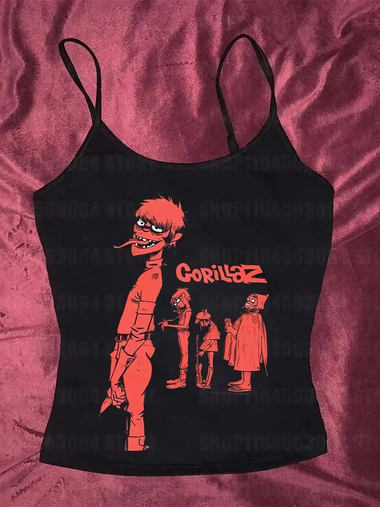 Gorillaz Street Urks European and American High Street Vibe Hip Hop Vintage Men's and Women's Short Sleeve T-shirt