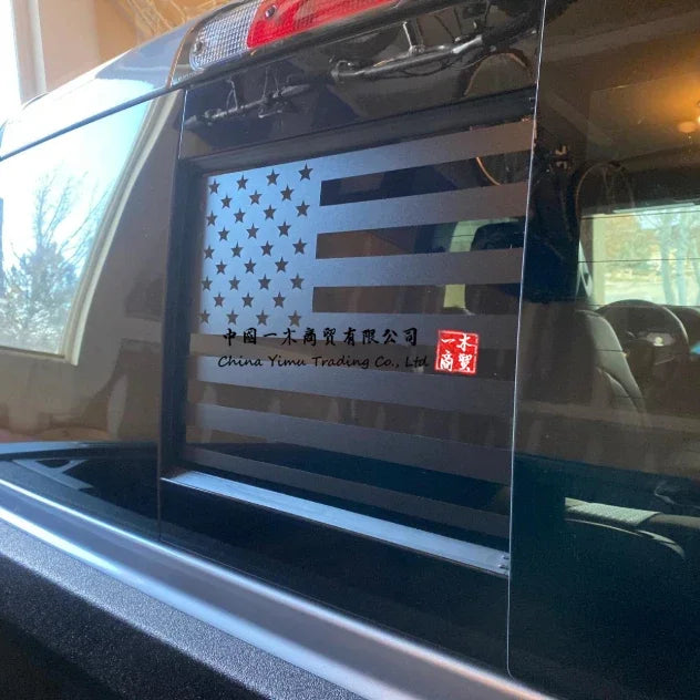 Matte Black American Flag Rear Window Decal - Dodge Ram 1500/2500/3500 2009-2021